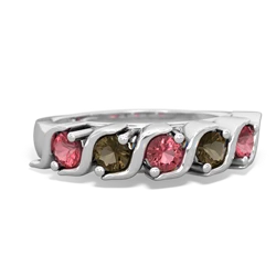 Pink Tourmaline Anniversary Band 14K White Gold ring R2089