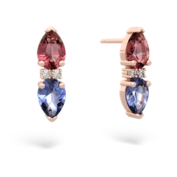 Pink Tourmaline Bowtie Drop 14K Rose Gold earrings E0865