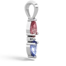 Pink Tourmaline Bowtie Drop 14K White Gold pendant P0865