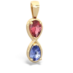 Pink Tourmaline Infinity 14K Yellow Gold pendant P5050