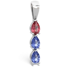 Pink Tourmaline Dew Drops 14K White Gold pendant P2251