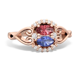 Pink Tourmaline Love Nest 14K Rose Gold ring R5860