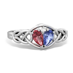 Pink Tourmaline Celtic Love Knot 14K White Gold ring R5420