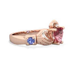 Pink Tourmaline Claddagh Keepsake 14K Rose Gold ring R5245