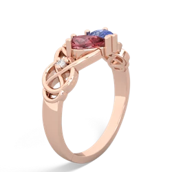 Pink Tourmaline 'One Heart' Celtic Knot Claddagh 14K Rose Gold ring R5322