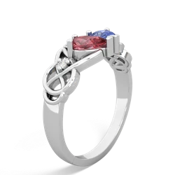 Pink Tourmaline 'One Heart' Celtic Knot Claddagh 14K White Gold ring R5322