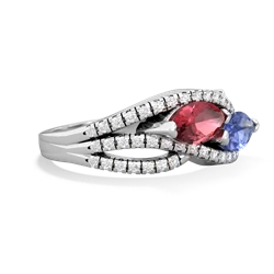 Pink Tourmaline Diamond Rivers 14K White Gold ring R3070