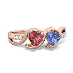 Pink Tourmaline Side By Side 14K Rose Gold ring R3090