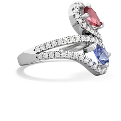 Pink Tourmaline Diamond Dazzler 14K White Gold ring R3000