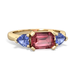 Pink Tourmaline Three Stone 14K Yellow Gold ring R5235