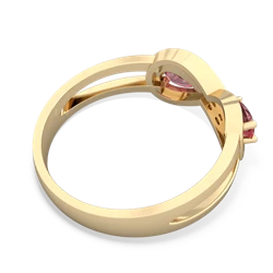 Pink Tourmaline Diamond Infinity 14K Yellow Gold ring R5390