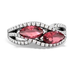 Pink Tourmaline Diamond Rivers 14K White Gold ring R3070