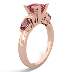 Lab Emerald 6Mm Princess Eternal Embrace Engagement 14K Rose Gold ring C2002