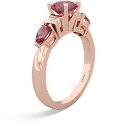 Ruby 6Mm Round Eternal Embrace Engagement 14K Rose Gold ring R2005