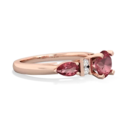 Lab Pink Sapphire 6Mm Round Eternal Embrace Engagement 14K Rose Gold ring R2005