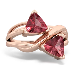 Pink Tourmaline Split Band Swirl 14K Rose Gold ring R2341