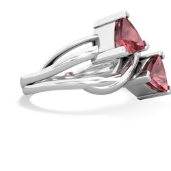 Pink Tourmaline Split Band Swirl 14K White Gold ring R2341