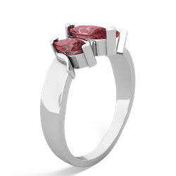 Lab Ruby Three Peeks 14K White Gold ring R2433