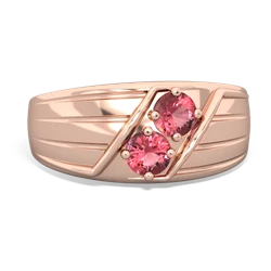 Pink Tourmaline Men's Streamline 14K Rose Gold ring R0460