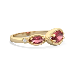 Lab Pink Sapphire Milgrain Marquise 14K Yellow Gold ring R5700