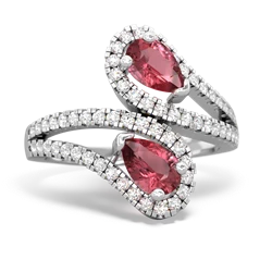 Pink Tourmaline Diamond Dazzler 14K White Gold ring R3000