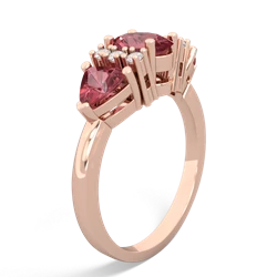 Lab Sapphire Antique Style Three Stone 14K Rose Gold ring R2186