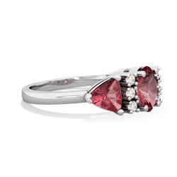 Ruby Antique Style Three Stone 14K White Gold ring R2186