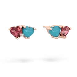 Pink Tourmaline Sweethearts 14K Rose Gold earrings E5260