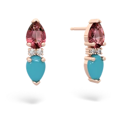 Pink Tourmaline Bowtie Drop 14K Rose Gold earrings E0865