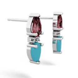 Pink Tourmaline Bowtie Drop 14K White Gold earrings E0865