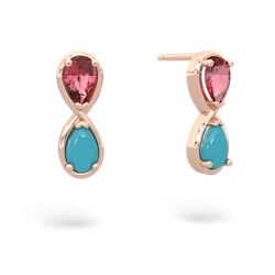 Pink Tourmaline Infinity 14K Rose Gold earrings E5050