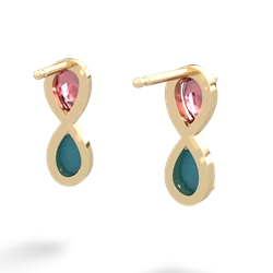 Pink Tourmaline Infinity 14K Yellow Gold earrings E5050