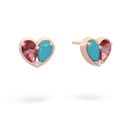 Pink Tourmaline 'Our Heart' 14K Rose Gold earrings E5072