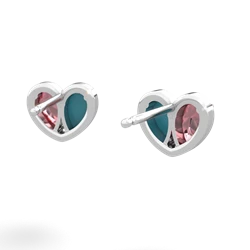 Pink Tourmaline 'Our Heart' 14K White Gold earrings E5072