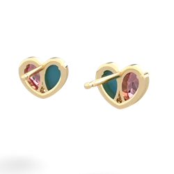 Pink Tourmaline 'Our Heart' 14K Yellow Gold earrings E5072