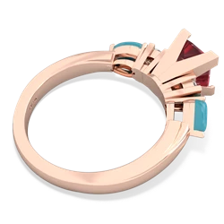 Pink Tourmaline 6Mm Princess Eternal Embrace Engagement 14K Rose Gold ring C2002