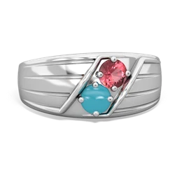 Pink Tourmaline Men's Streamline 14K White Gold ring R0460