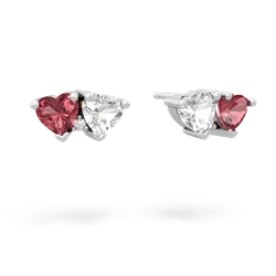 Pink Tourmaline Sweethearts 14K White Gold earrings E5260