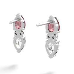 Pink Tourmaline Bowtie Drop 14K White Gold earrings E0865