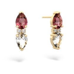 Pink Tourmaline Bowtie Drop 14K Yellow Gold earrings E0865