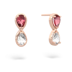 Pink Tourmaline Infinity 14K Rose Gold earrings E5050