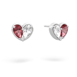 Pink Tourmaline 'Our Heart' 14K White Gold earrings E5072