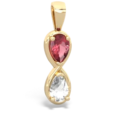 Pink Tourmaline Infinity 14K Yellow Gold pendant P5050