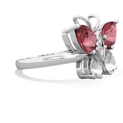 Pink Tourmaline Butterfly 14K White Gold ring R2215