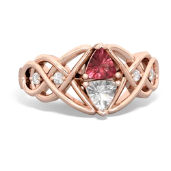 Pink Tourmaline Keepsake Celtic Knot 14K Rose Gold ring R5300