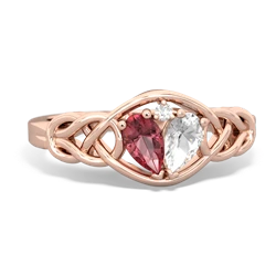 Pink Tourmaline Celtic Love Knot 14K Rose Gold ring R5420