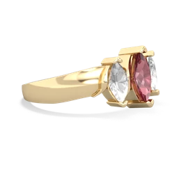 Pink Tourmaline Three Peeks 14K Yellow Gold ring R2433