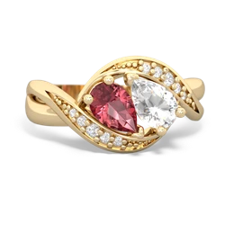 Pink Tourmaline Summer Winds 14K Yellow Gold ring R5342