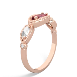 Pink Tourmaline Milgrain Marquise 14K Rose Gold ring R5700