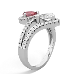 Pink Tourmaline Diamond Dazzler 14K White Gold ring R3000